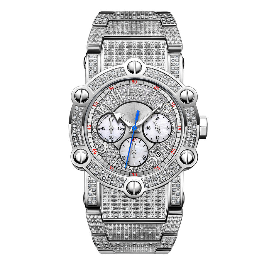 JBW Phantom Chronograph Quartz Diamond Silver Dial Men's Watch JB-6215-200-B - Dawson Watches