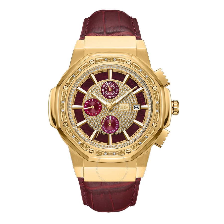 JBW Saxon GMT Quartz Gold Dial Unisex Watch JB-6101L-R - Dawson Watches