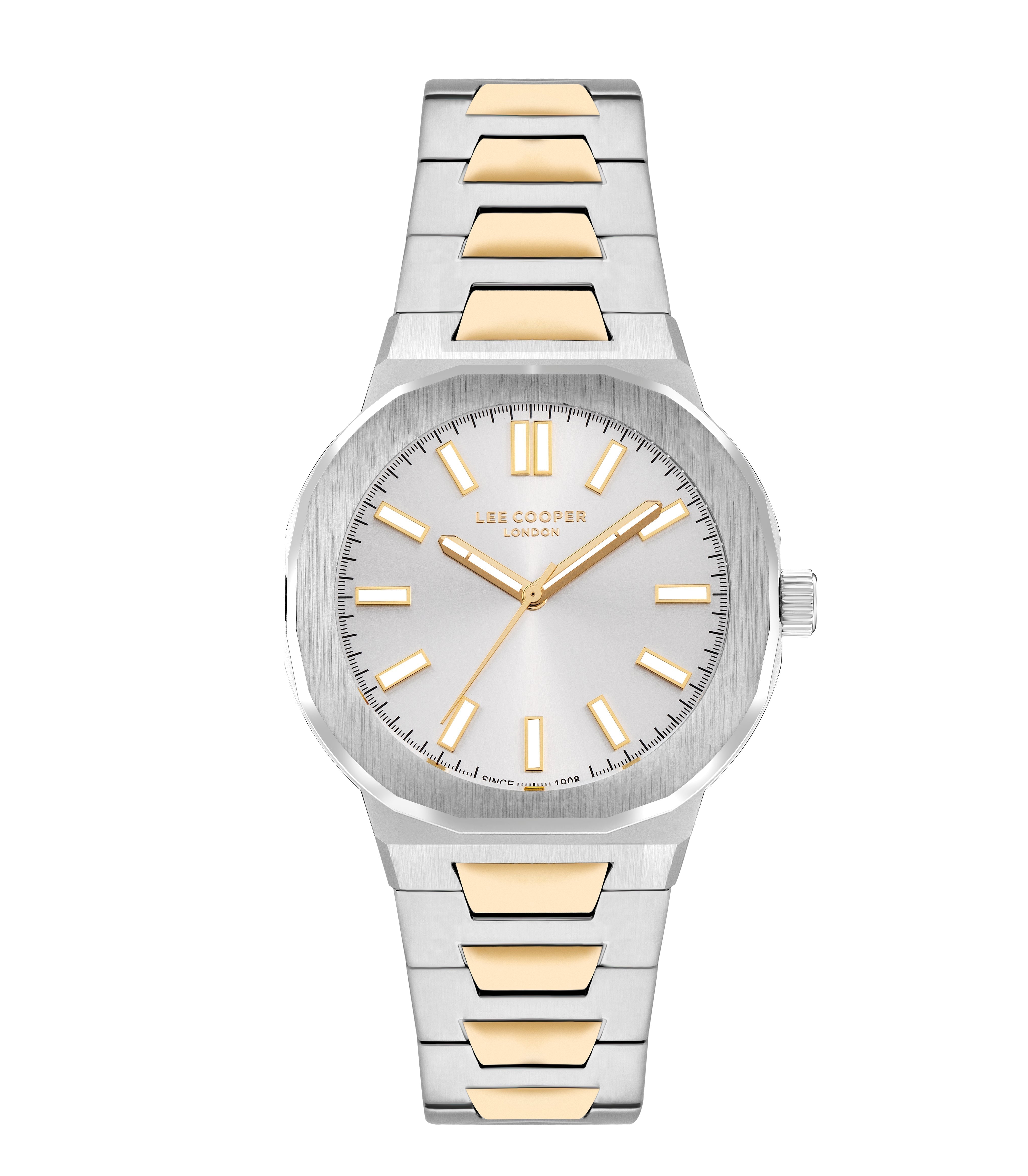Lee Cooper 43MM Silver & Gold Analog Stainless Steel Watch – LC07952.230