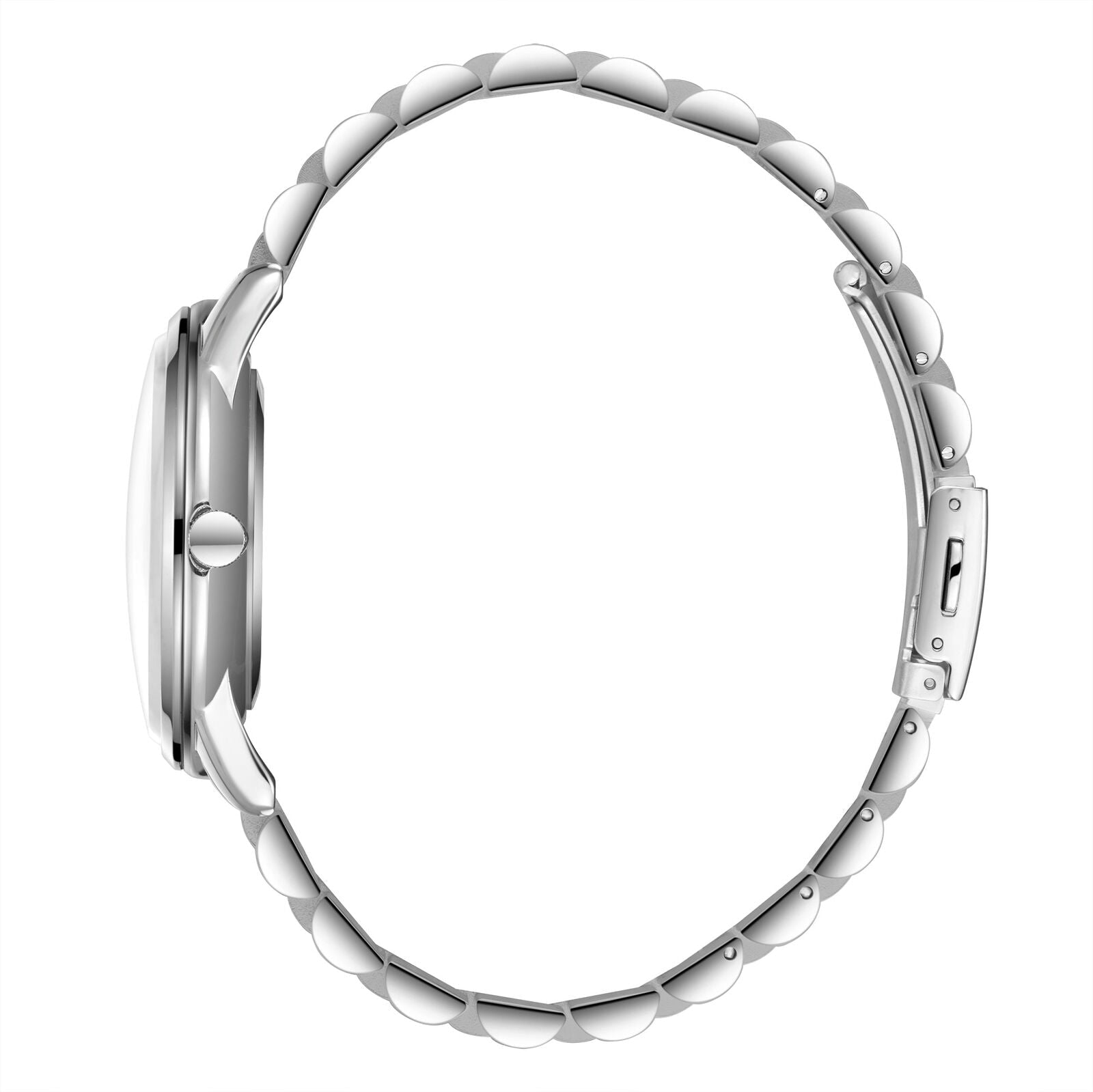 Side view of Lee Cooper Urian watch displaying case profile and bracelet