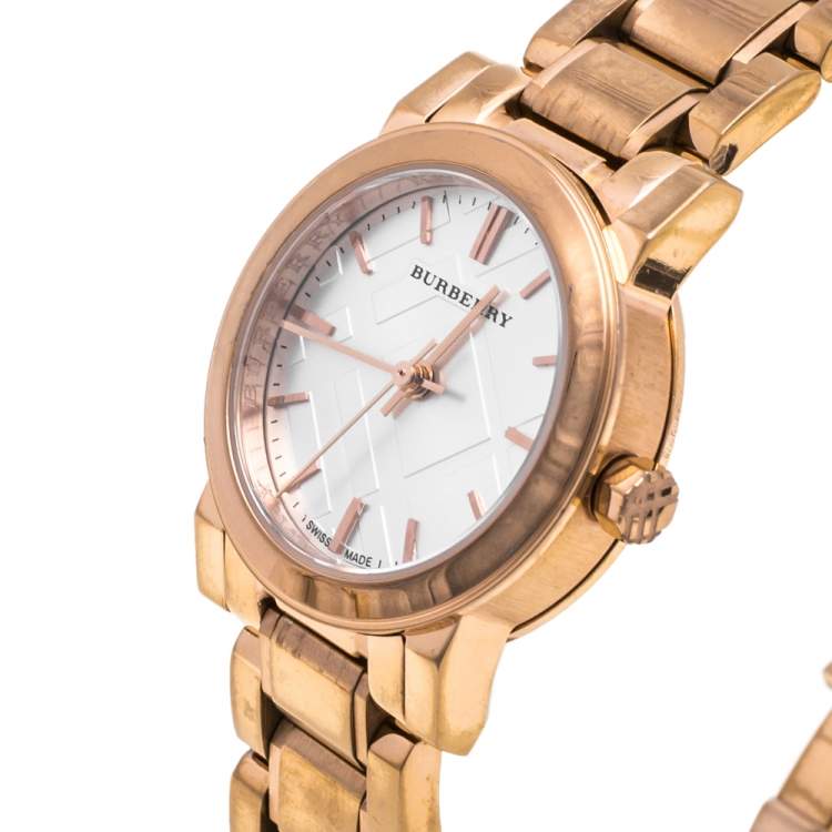 Burberry Women’s Swiss Made Quartz Rose Gold Stainless Steel White Dial Women's Watch BU9204 - Dawson Watches #2
