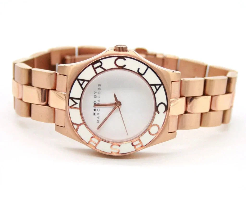 Marc By Marc Jacobs Blade Engraved Bezel Gold Plated Watch MBM3075