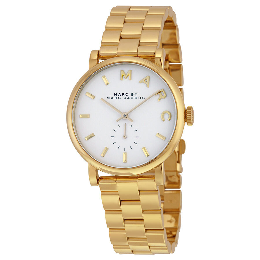 Marc by Marc Jacobs white dial gold-tone ladies watch MBM3243 front view