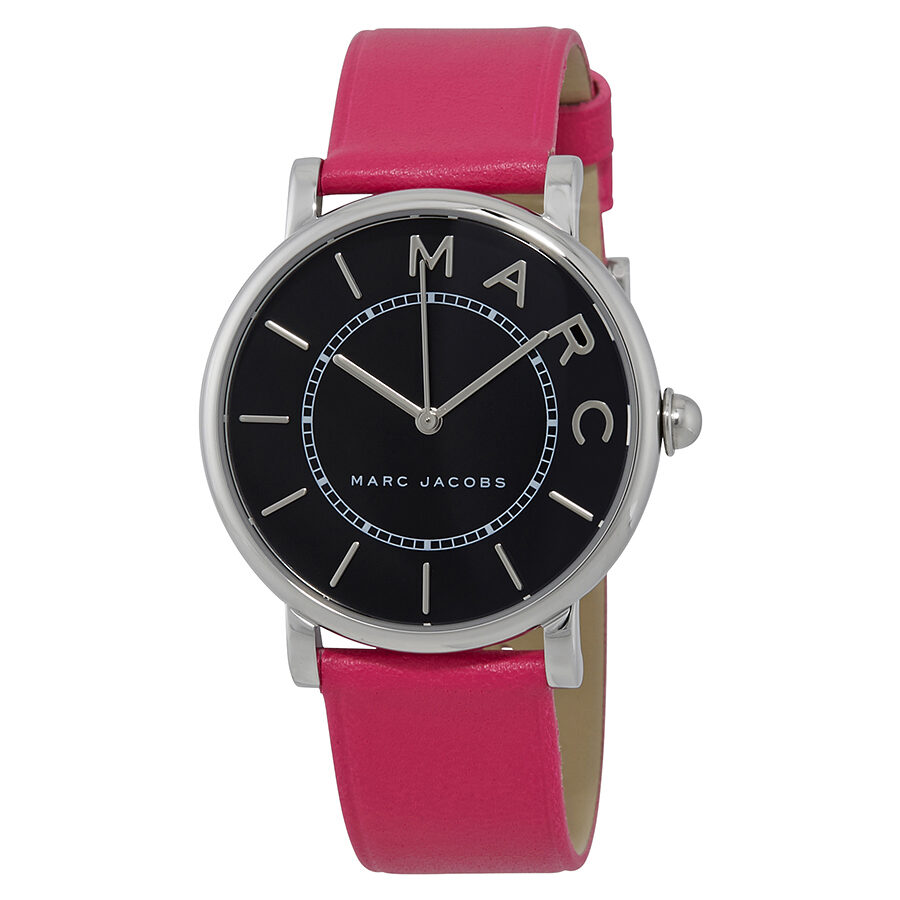 Marc Jacobs Roxy Black Dial Ladies Pink Leather Watch MJ1535 - BigDaddy Watches