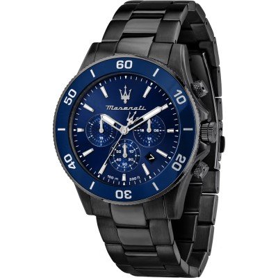 Maserati Competizione Chronograph Blue Dial Gunmetal Grey Stainless Steel Watch R8873600005