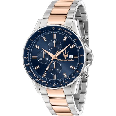Maserati Sfida Chronograph Blue Dial Silver Stainless Steel Men’s Watch R8873640012