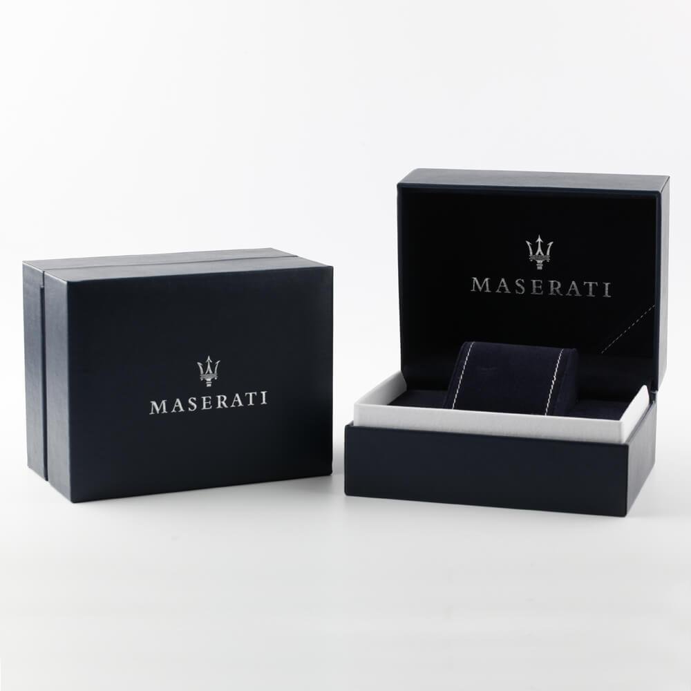 Maserati Sfida watch with black branded presentation box and case