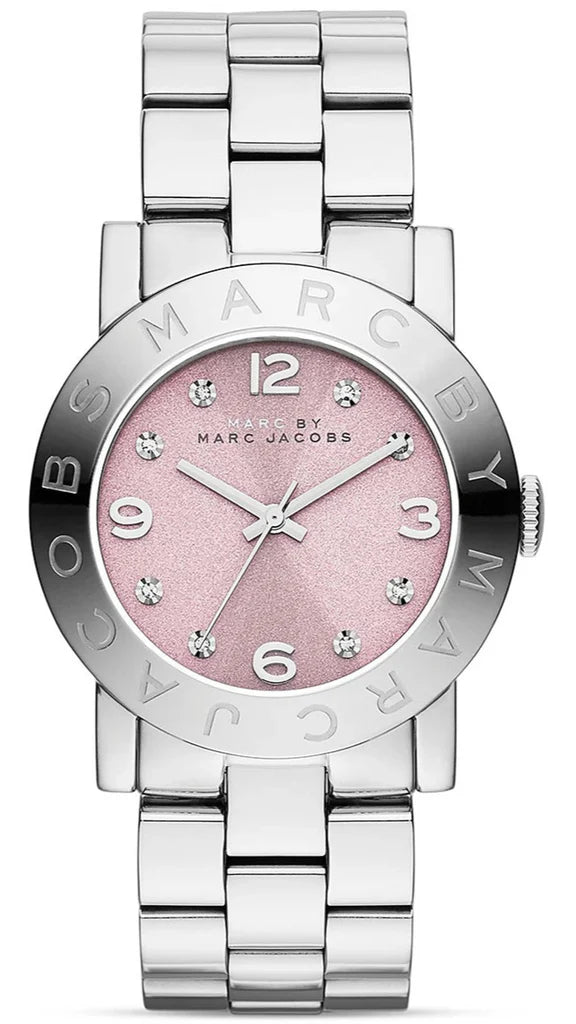 Marc By Marc Jacobs Amy Pink Dial Silver Watch MBM3300