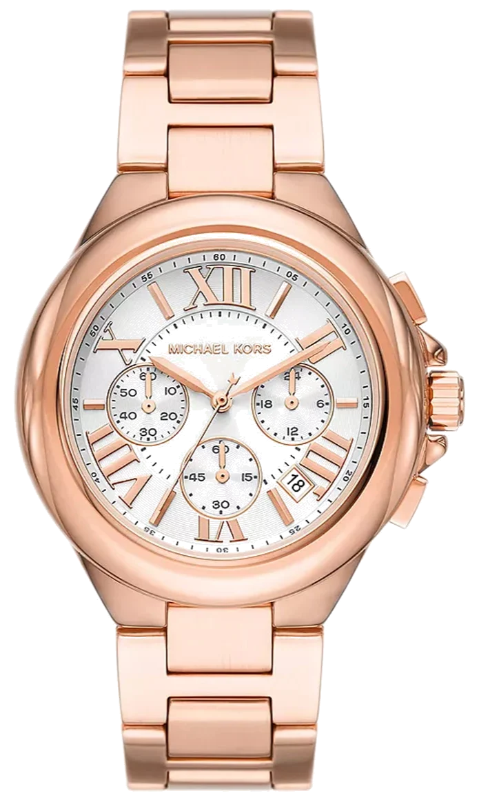 Michael Kors Camille Chronograph White Dial Rose-gold Women's Watch - MK7271