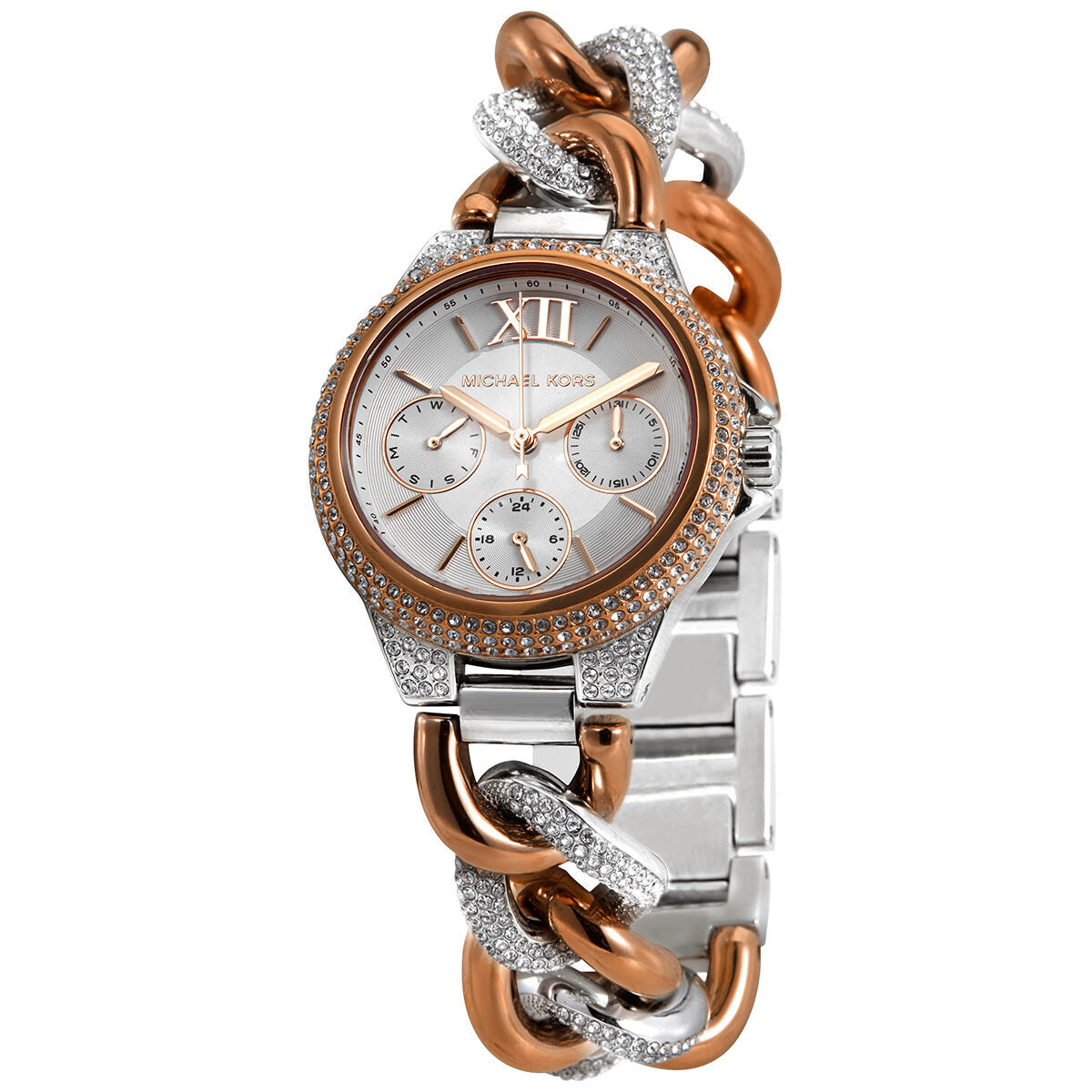 Michael Kors Camille Quartz Crystal Silver Dial Ladies Watch #MK6843 - Dawson Watches
