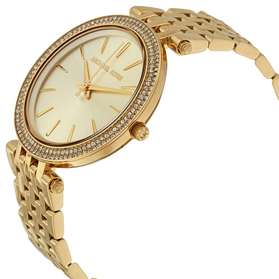 Michael Kors Darci Glitz Gold Dial Pave Bezel Ladies Watch MK3191