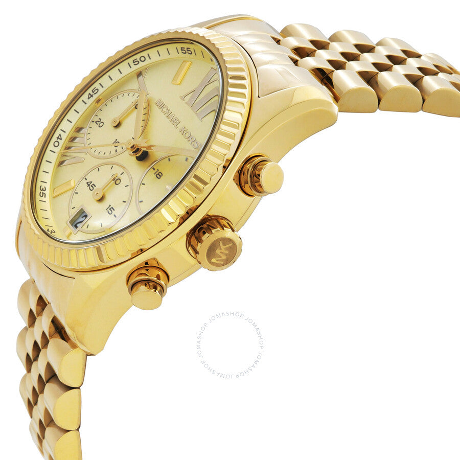 Michael Kors Lexington Chronograph Quartz Gold Dial Ladies Watch MK7378 - Dawson Watches #2