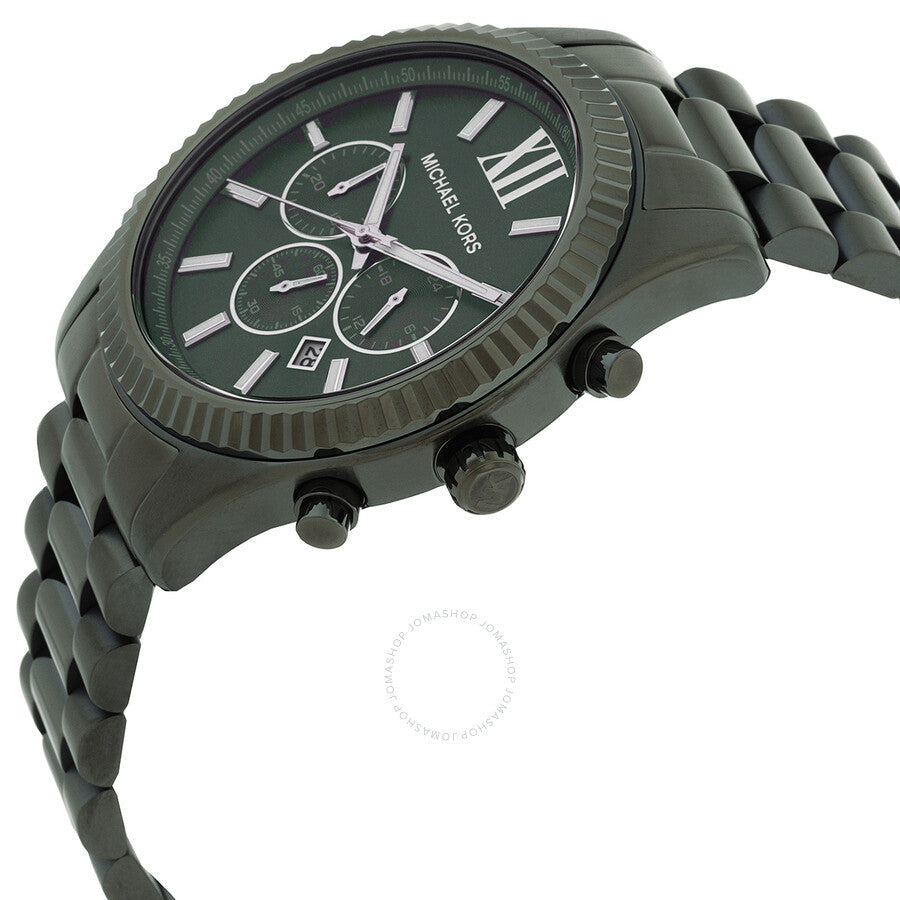Michael Kors Lexington Chronograph Quartz Green Dial Men's Watch MK9166 - Dawson Watches #2
