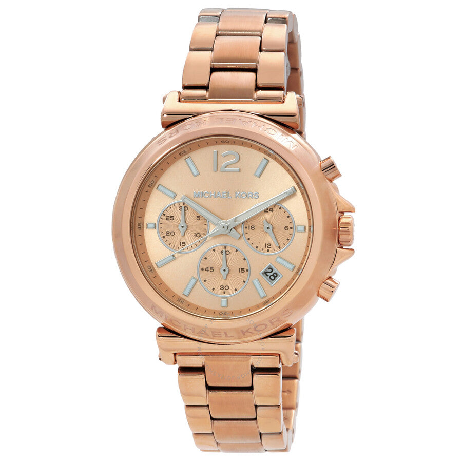Michael Kors Maren Chronograph Quartz Rose Gold Dial Ladies Watch MK7494 - Dawson Watches