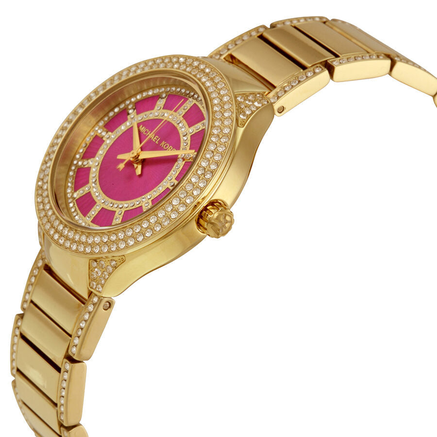 Michael Kors Mini Kerry Fuchsia Dial Gold-tone Ladies Watch MK3442 - BigDaddy Watches #2