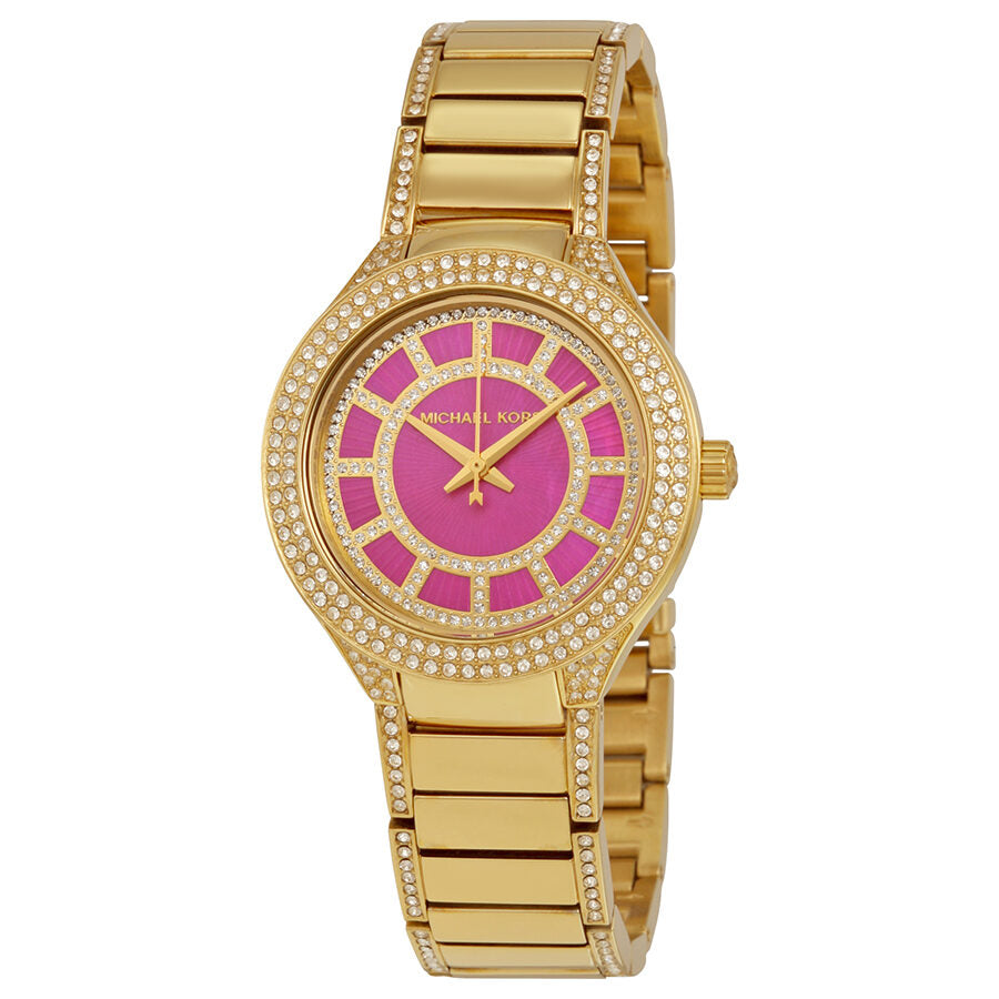 Michael Kors Mini Kerry Fuchsia Dial Gold-tone Ladies Watch MK3442 - BigDaddy Watches