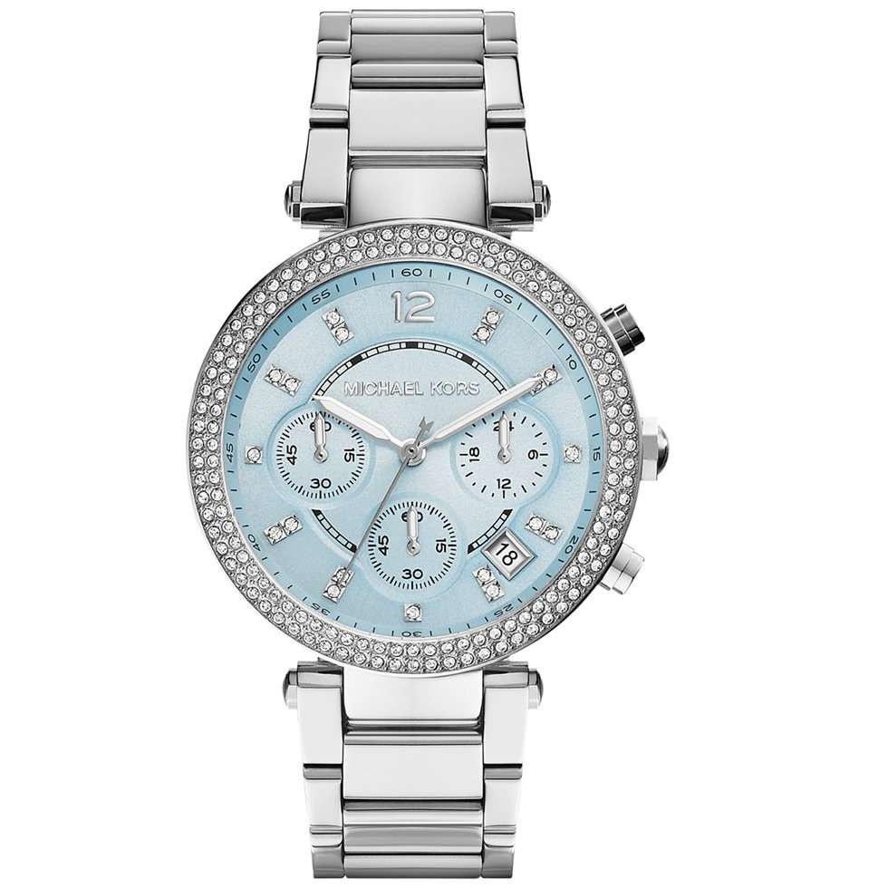 Michael Kors Parker Blue Dial Stainless Steel Ladies Watch MK6104