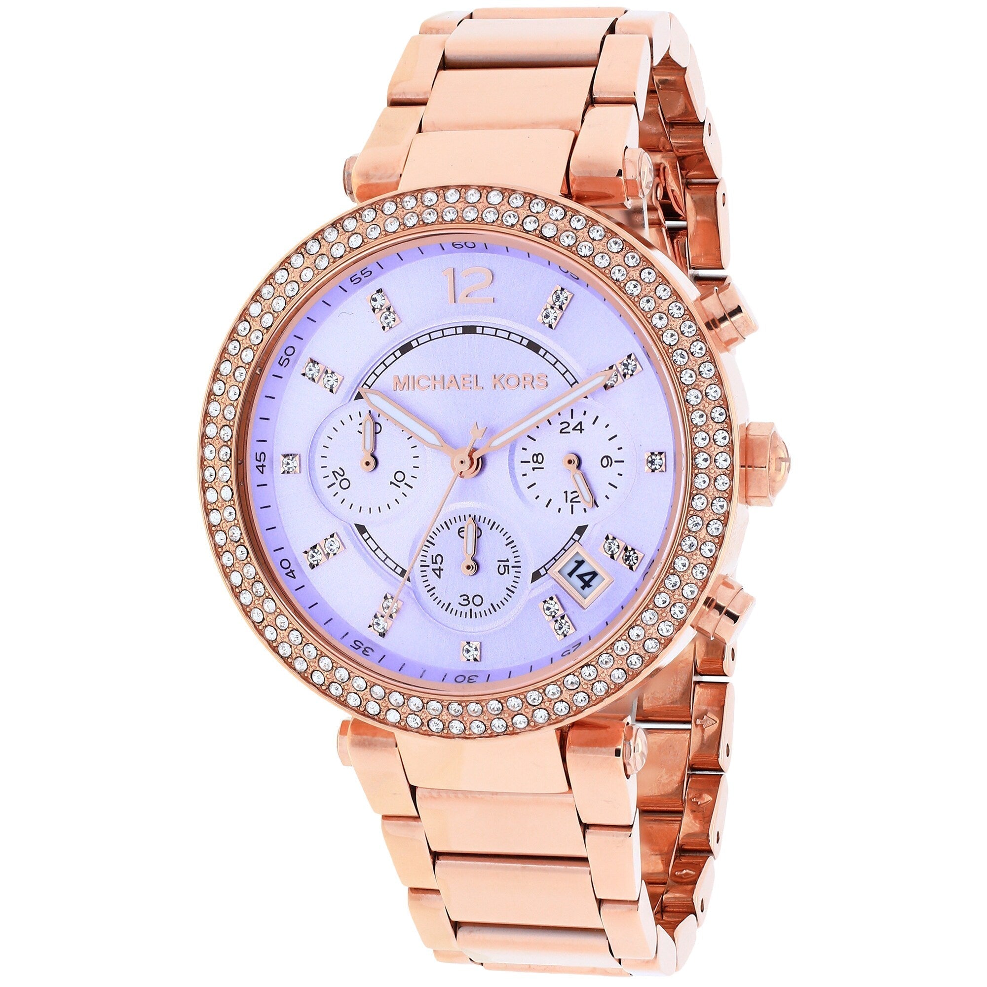 Michael Kors Parker Chronograph Purple Dial Rose Ladies Watch MK6169