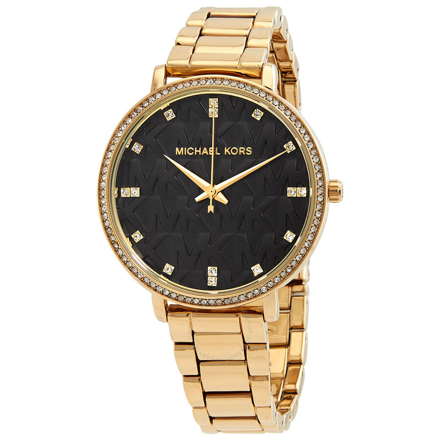 Michael Kors Pyper Quartz Crystal Black Dial Ladies Watch MK4593 - Dawson Watches
