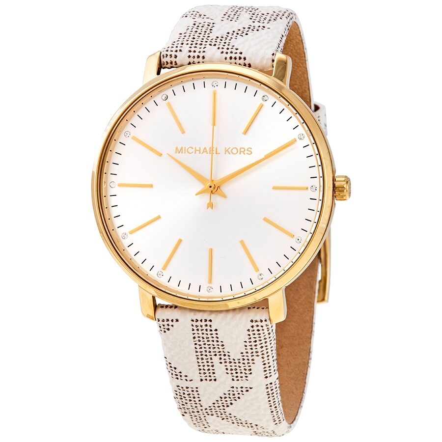 Michael Kors Pyper Quartz Crystal White Dial Ladies Watch #MK2858 - Dawson Watches