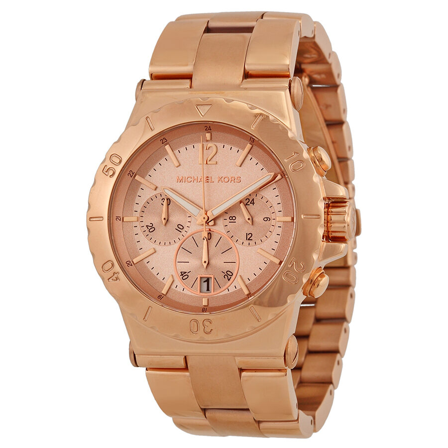 Michael Kors Rose Gold Dial Chronograph Ladies Watch MK5314 - BigDaddy Watches