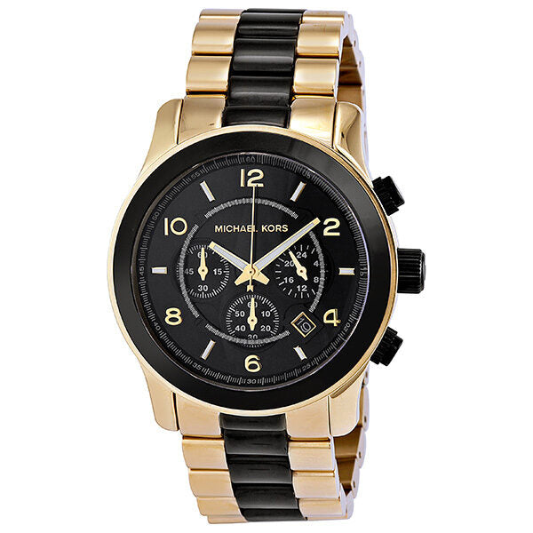 Michael Kors Runway Chronograph Black Dial Gold Men's Watch MK8265