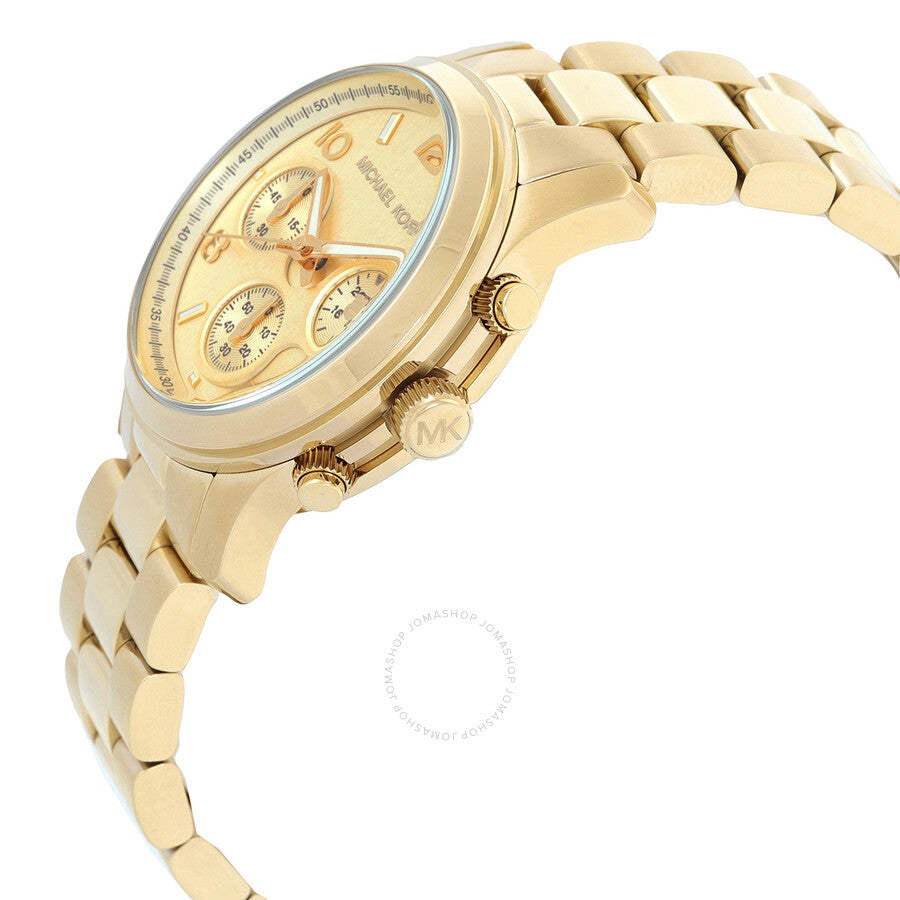 Michael Kors Runway Chronograph Quartz Gold Dial Ladies Watch MK7323 - Dawson Watches #2
