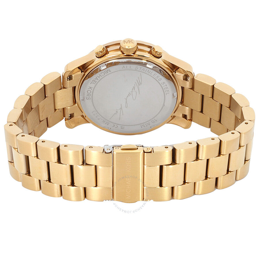 Michael Kors Runway Chronograph Quartz Gold Dial Ladies Watch MK7323 - Dawson Watches #3