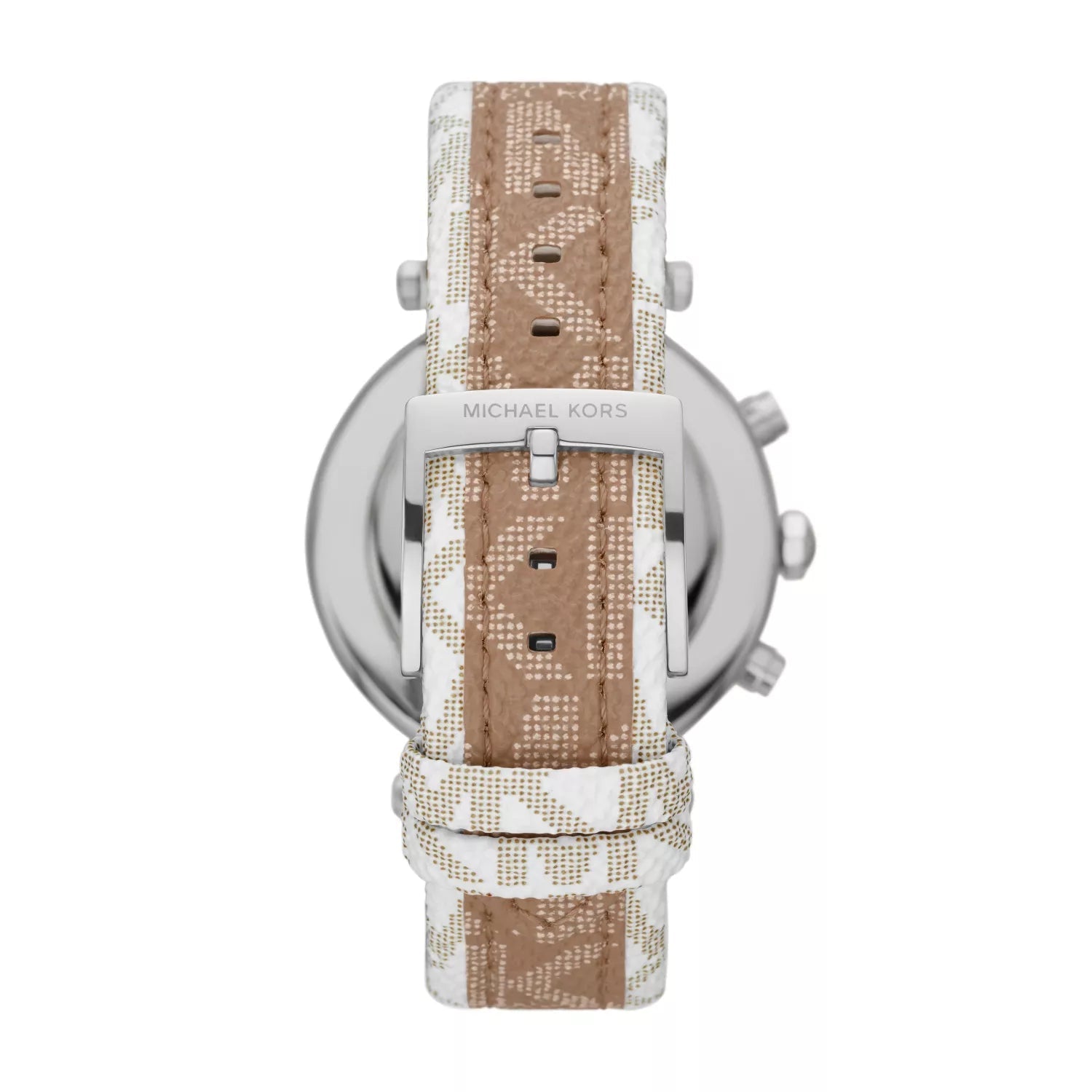 Michael Kors Parker Pavé Two-tone Signature-Print PVC and Leather Strap Women's Watch - MK6950