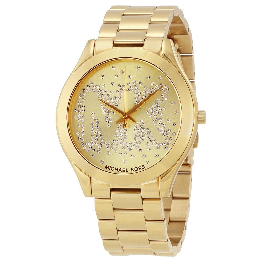 Michael Kors Slim Runway Gold Dial Ladies Watch MK3590 - BigDaddy Watches