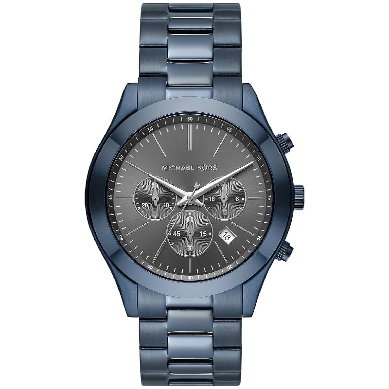 Michael Kors Slim Runway Chronograph Grey Dial Blue Men's Watch - MK8918