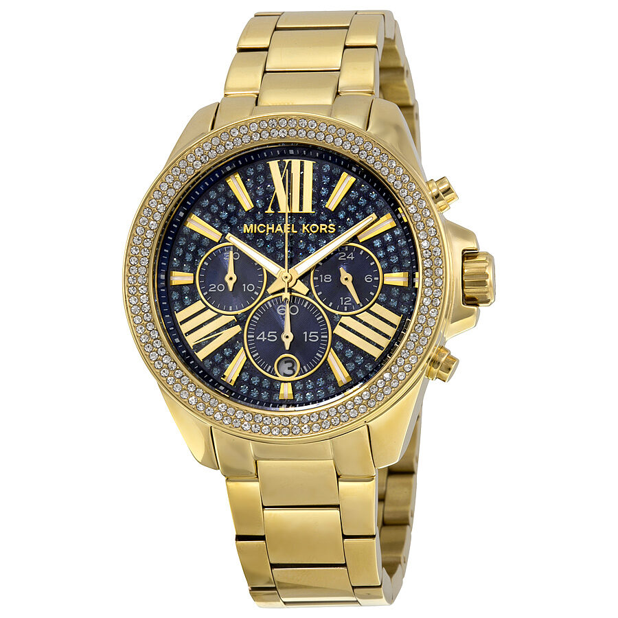 Michael Kors Wren Chronograph Blue Crystal Pave Ladies Watch MK6291 - BigDaddy Watches