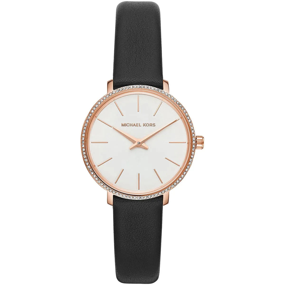Michael Kors Pyper Black Leather Strap Women's Watch - MK2835