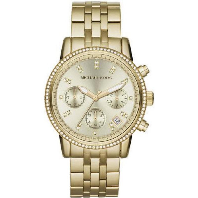 Michael Kors Runway Chronograph Dial Gold-tone Ladies Watch MK5698