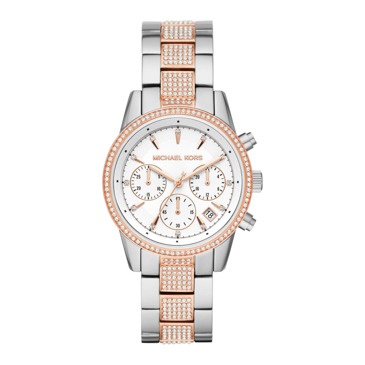 Michael Kors Ritz Pavé Two-Tone Unisex Watch MK6651