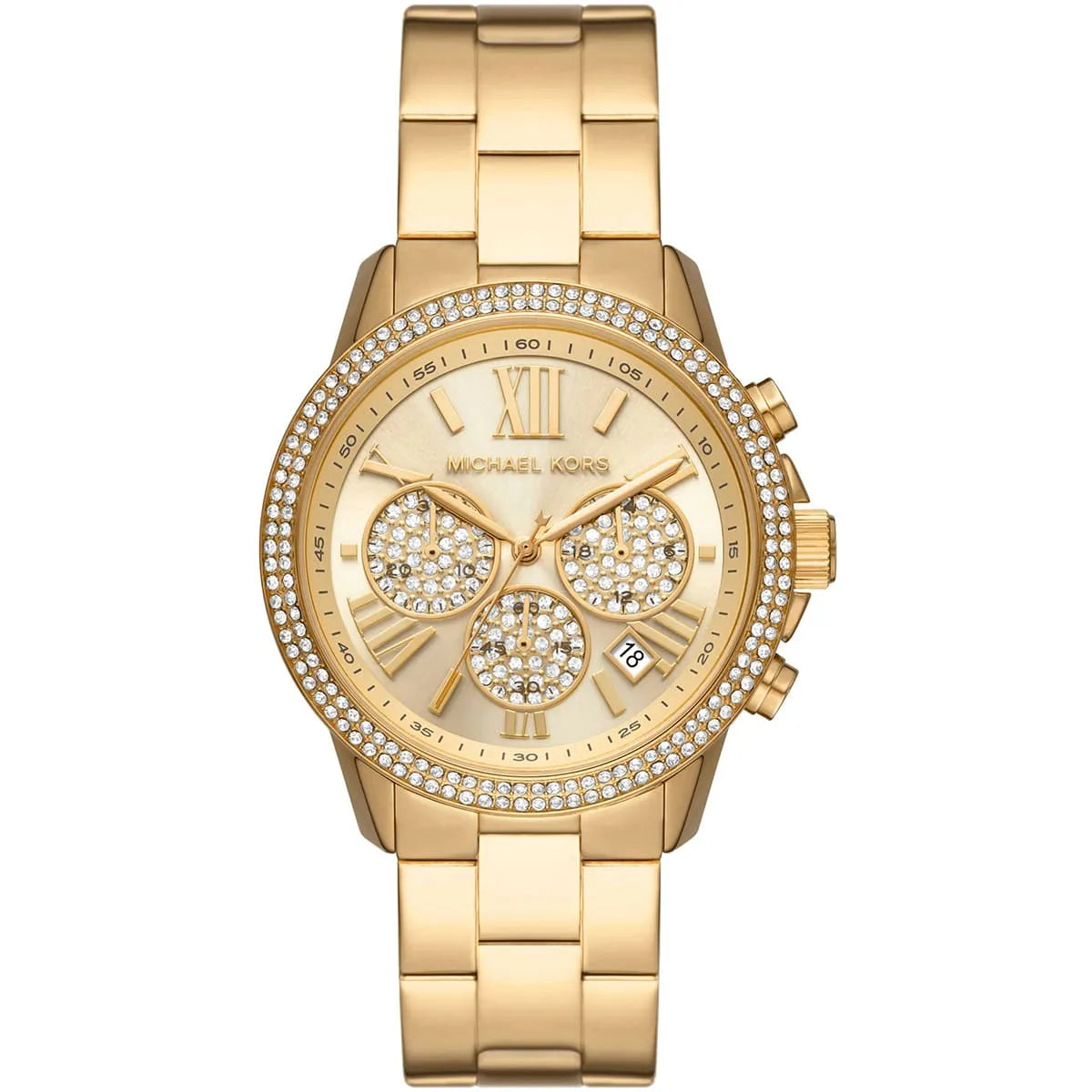 Michael Kors Oversized Bryn Pavé Chronograph Gold Women's Watch - MK7199