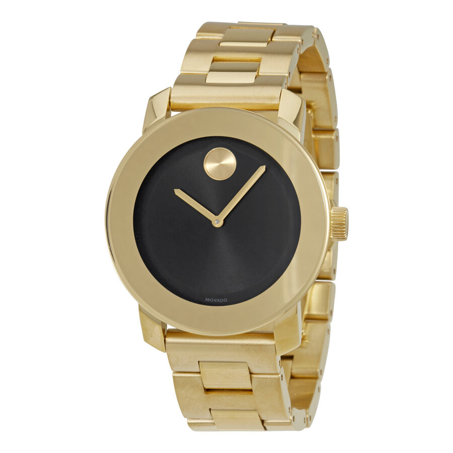 Movado Bold Black Dial Gold-tone Unisex Watch #3600397 - Dawson Watches