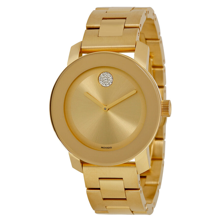 Movado Bold Gold Dial Yellow Gold Ion-plated Ladies Watch #3600104 - Dawson Watches