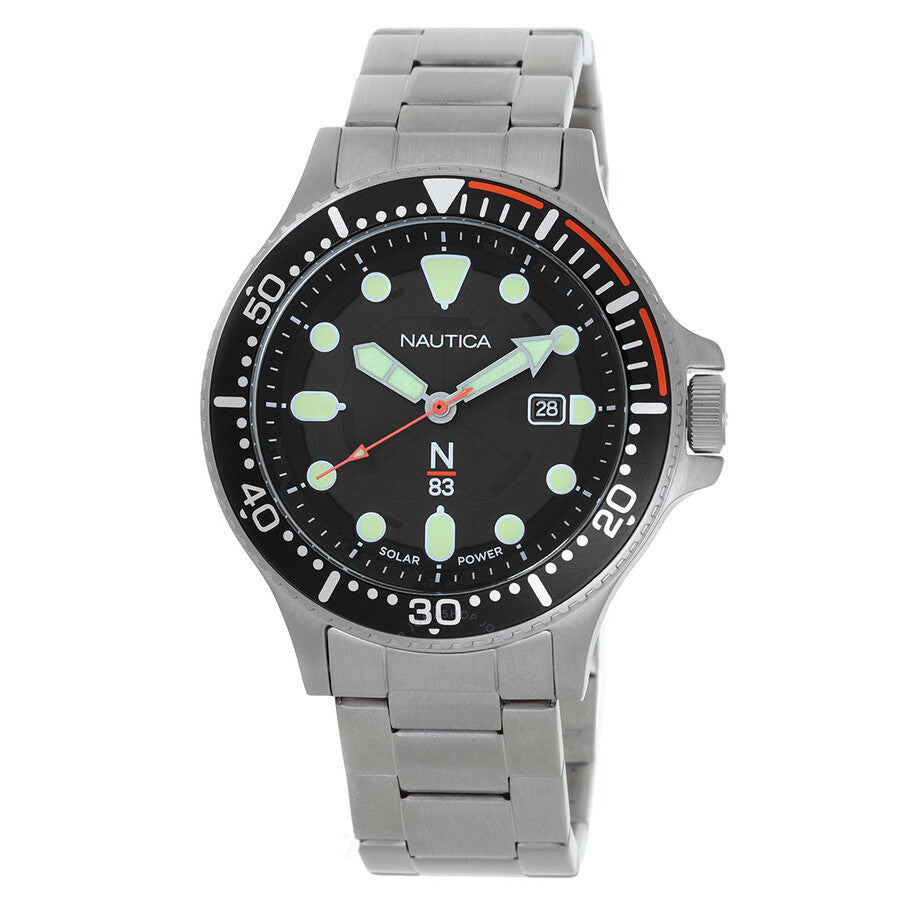 Nautica Cocoa Beach Solar-Powered Black Dial Men's Watch NAPCBS307 - Dawson Watches