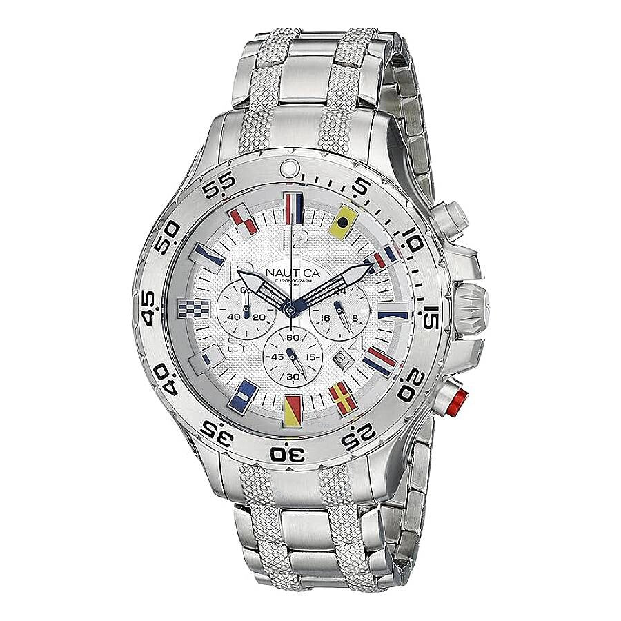 Nautica Flag Chronograph Quartz Silver Dial Men's Watch N20503G - Dawson Watches
