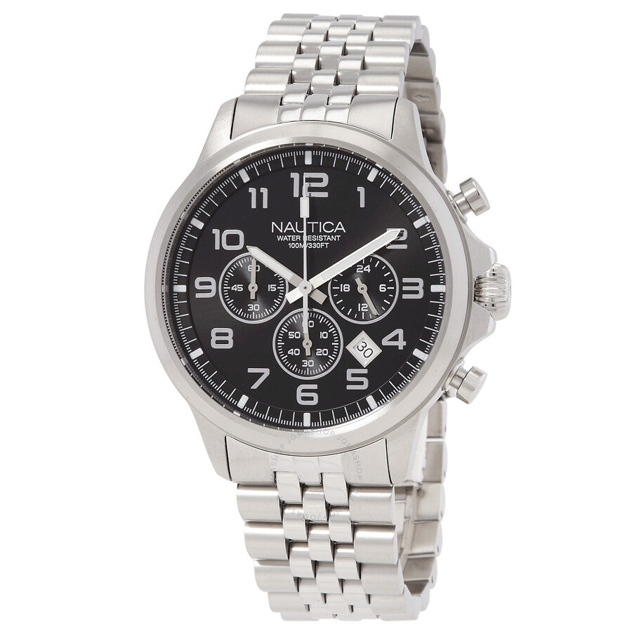 Nautica NCT Blue Ocean Chronograph Quartz Black Dial Men's Watch NAPBOS405 - Dawson Watches