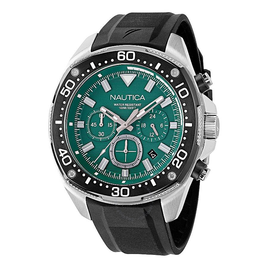 Nautica NCT Blue Sail Chronograph Quartz Green Dial Men's Watch NAPBSF405 - Dawson Watches