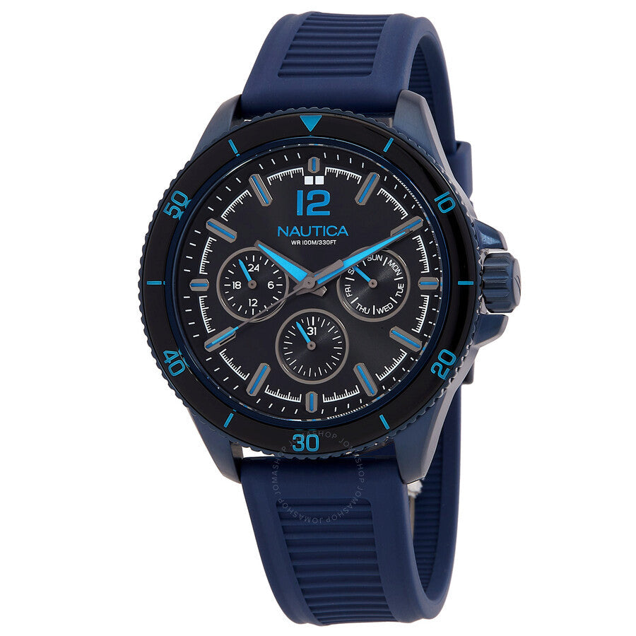 Nautica Nct Windros Multifunction Quartz Black Dial Men's Watch NAPWRS401 - Dawson Watches