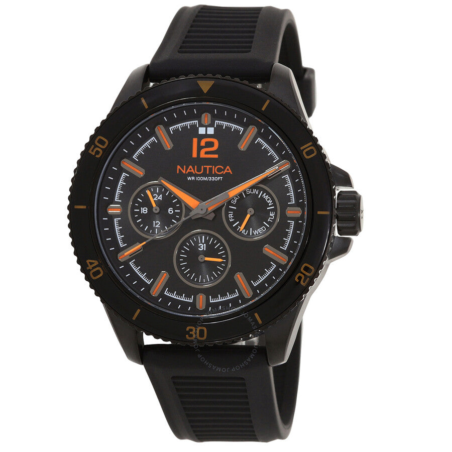 Nautica Nct Windros Multifunction Quartz Black Dial Men's Watch NAPWRS402 - Dawson Watches