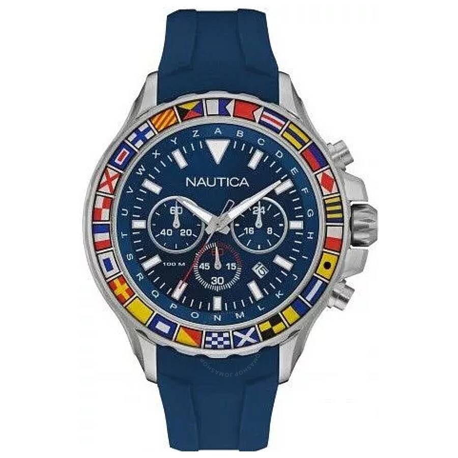 Nautica Nst 1000 Flags Chronograph Quartz Blue Dial Men's Watch NAD19562G - Dawson Watches