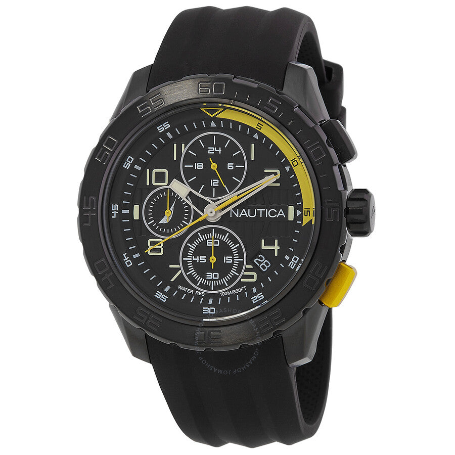 Nautica Nst 101 Chronograph Quartz Black Dial Men's Watch NAPNSS302 - Dawson Watches