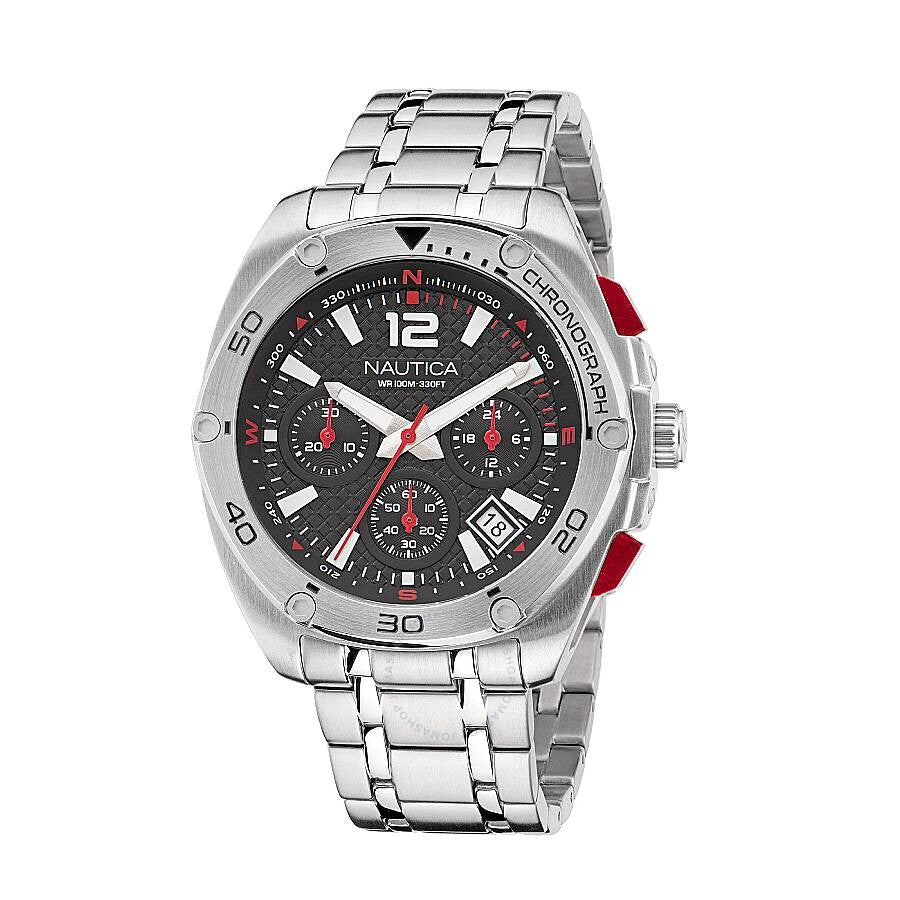 Nautica Tin Can Bay Chronograph Quartz Black Dial Men's Watch NAPTCF206 - Dawson Watches