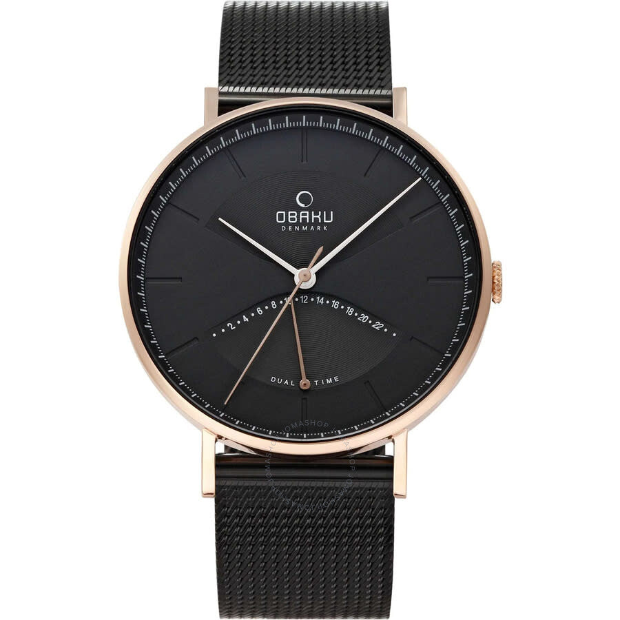 Obaku Classic Quartz Black Dial Men's Watch V213GUVBMB - Dawson Watches