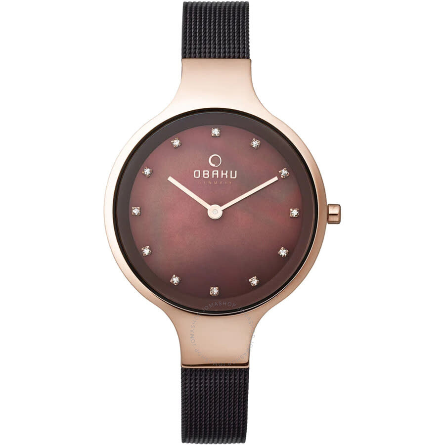 Obaku Classic Quartz Brown Dial Ladies Watch V173LXVNMN - Dawson Watches