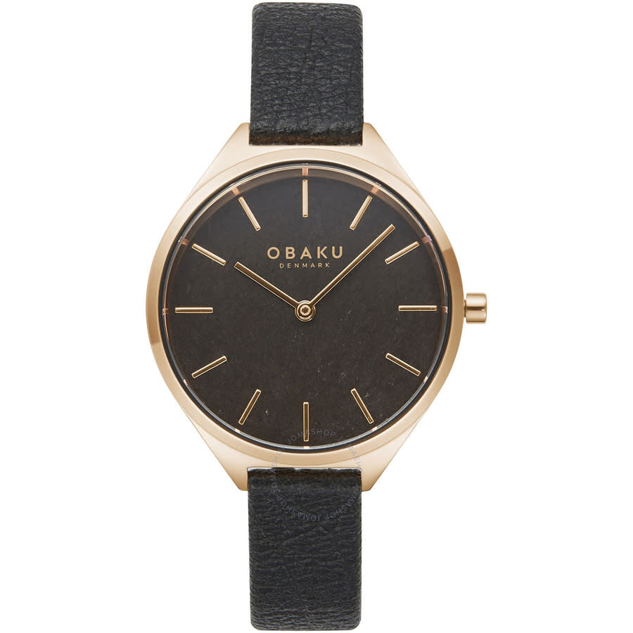 Obaku Kaffe Quartz Black Dial Ladies Watch V257LHVNRB - The Watches Men & Co